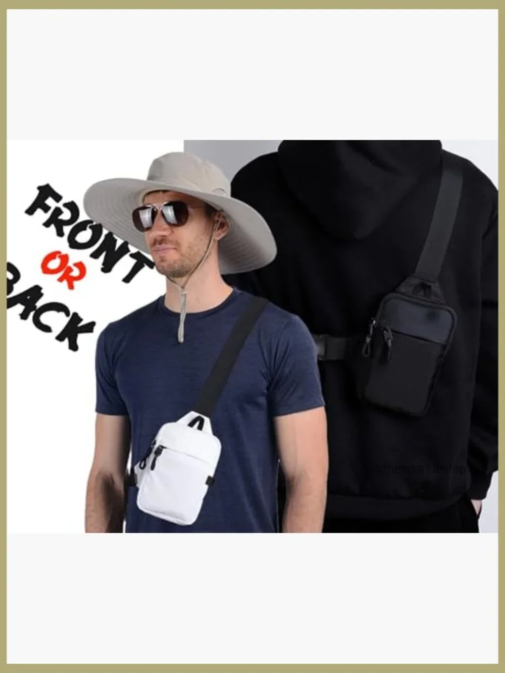 Mini Sling Bag - Adjustable Nylon Crossbody Phone Chest Bag for Travel Hiking
